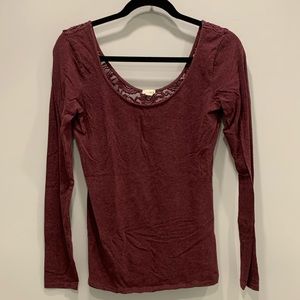 Garage long-sleeve shirt lace back